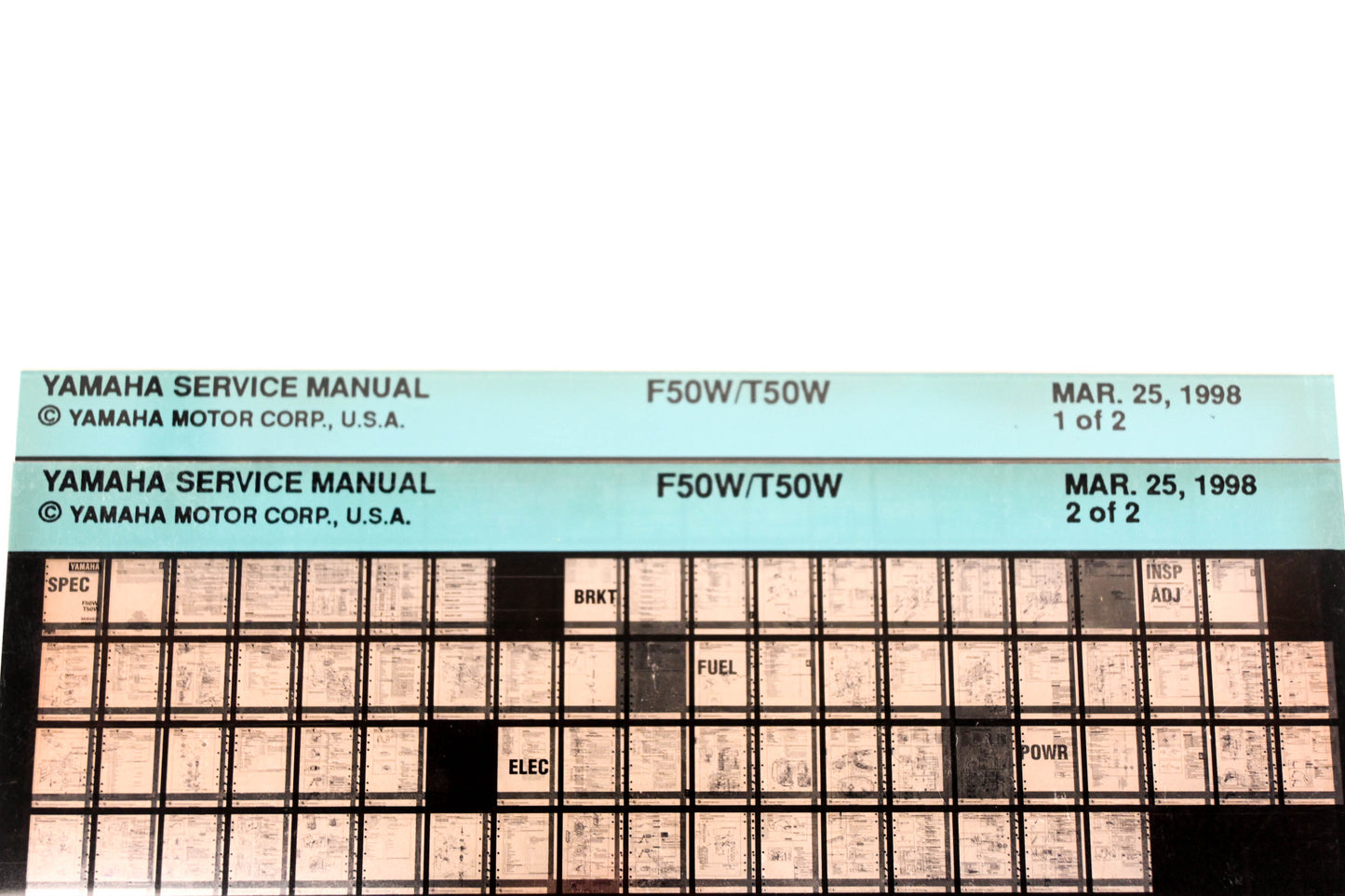 OEM Yamaha XM005-83 1998 F50W/T50W Service Manual Microfiche Lot