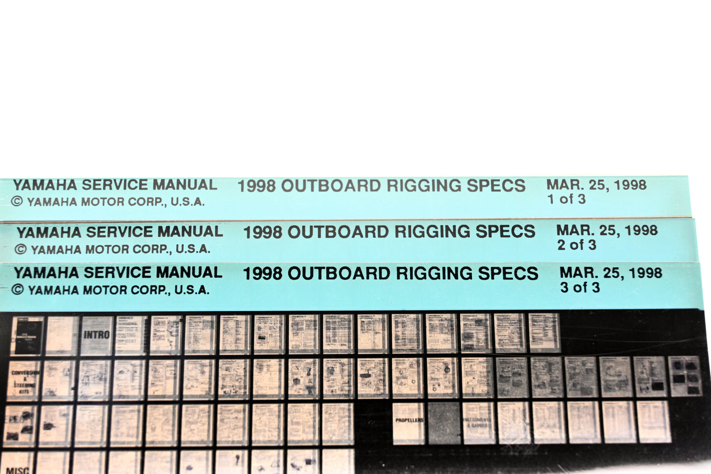 OEM Yamaha XM005-91 1998 Outboard Rigging Specification Manual Microfiche Lot