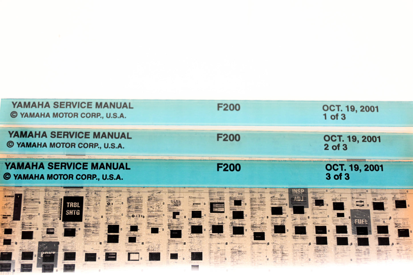 OEM Yamaha XM005-93 2001 F200 Service Manual Microfiche Lot
