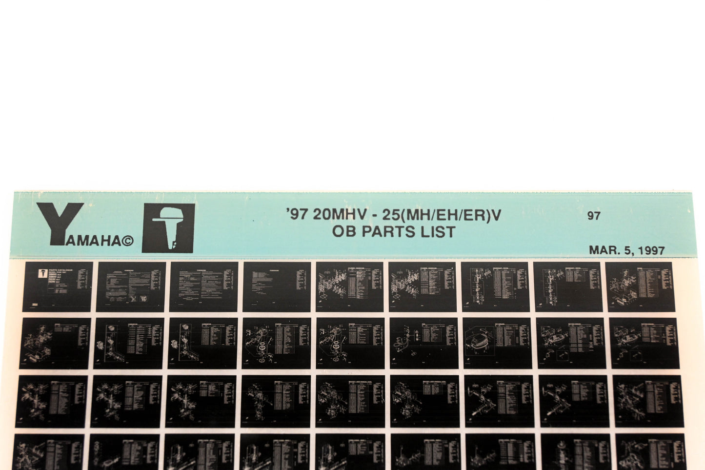 OEM Yamaha XM006-48 1997 20MHV-25(MH/EH/ER)V Outboard Parts List Microfiche