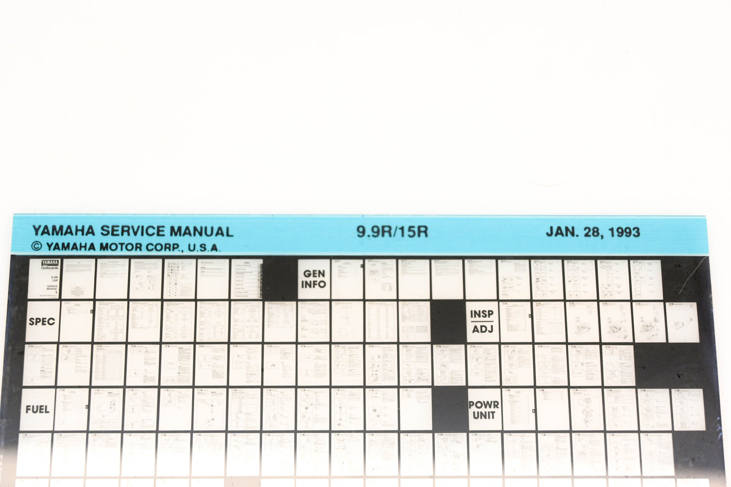 OEM Yamaha XM006-53 1993 9.9R/15R Service Manual Microfiche