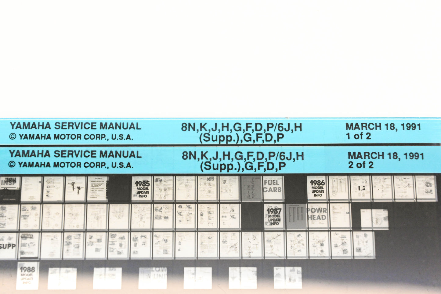 OEM Yamaha XM006-57 1991 8N,K,J,H,G,F,D,P/6J,H Supplemental G,F,D,P Microfiche Lot
