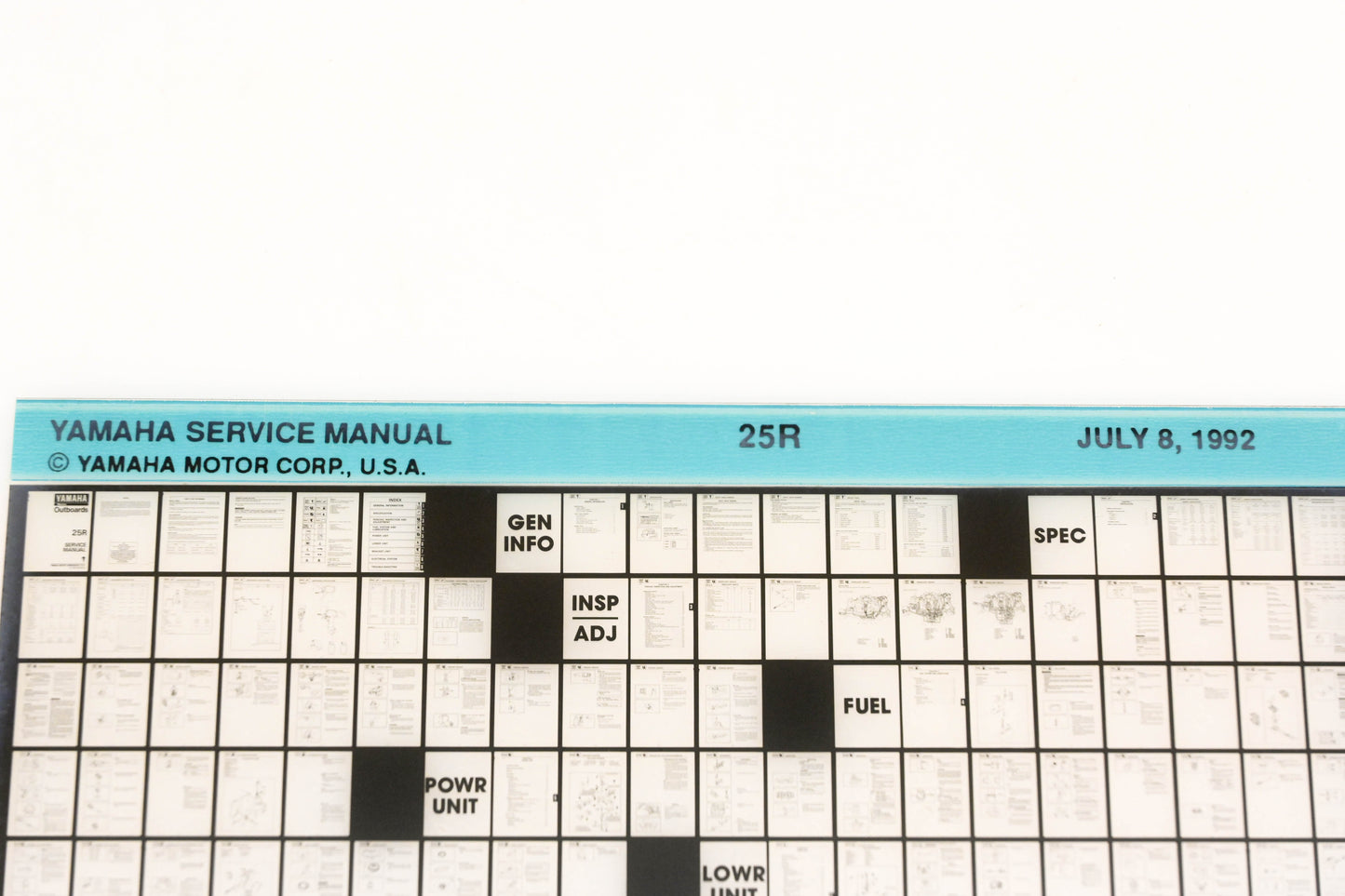 OEM Yamaha XM006-72 1992 25R Service Manual Microfiche