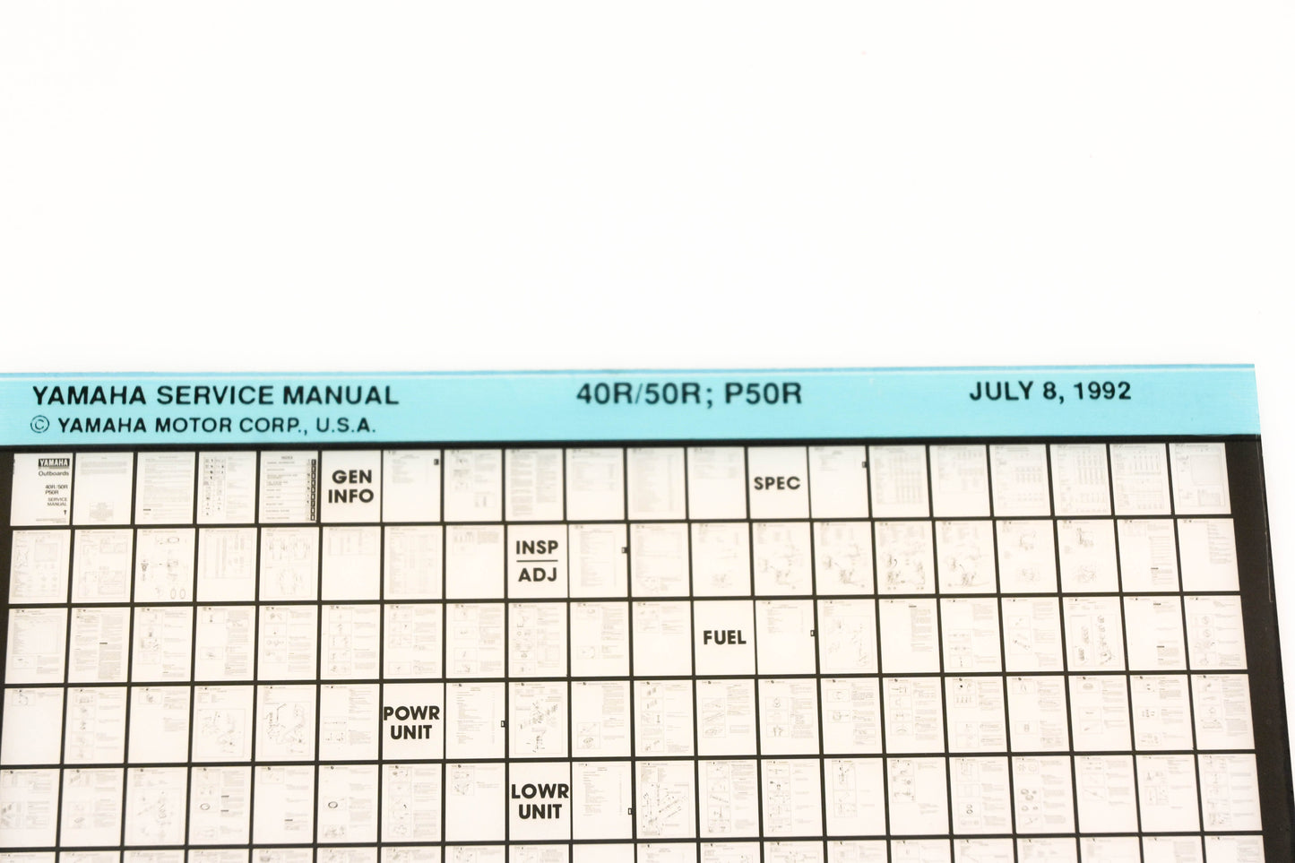 OEM Yamaha XM006-80 1992 40R/50R, P50R Service Manual Microfiche