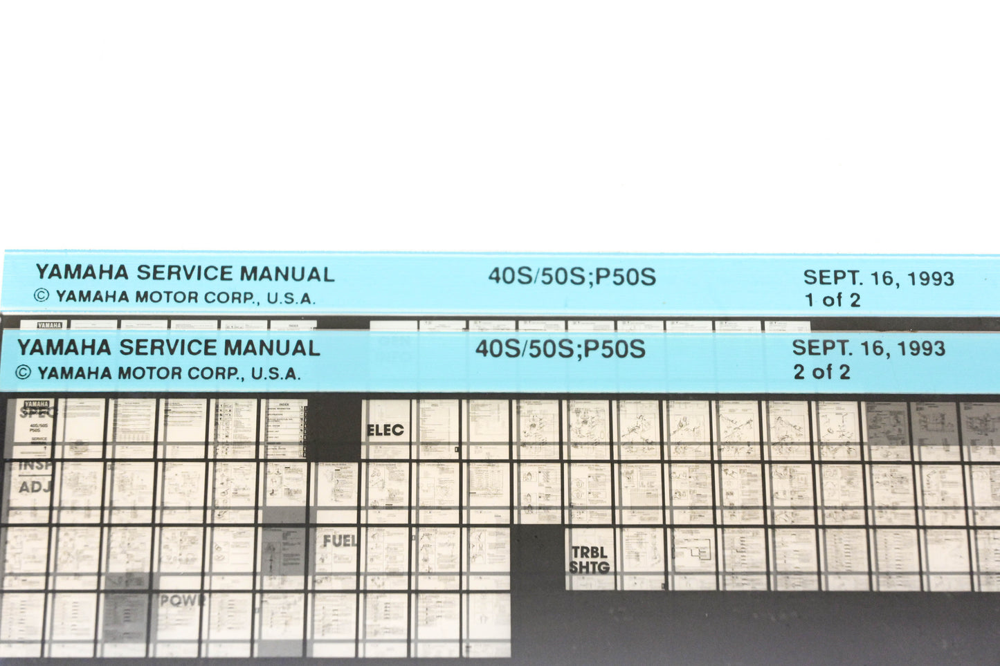 OEM Yamaha XM006-90 1993 40S/50S, P50S Service Manual Microfiche Lot