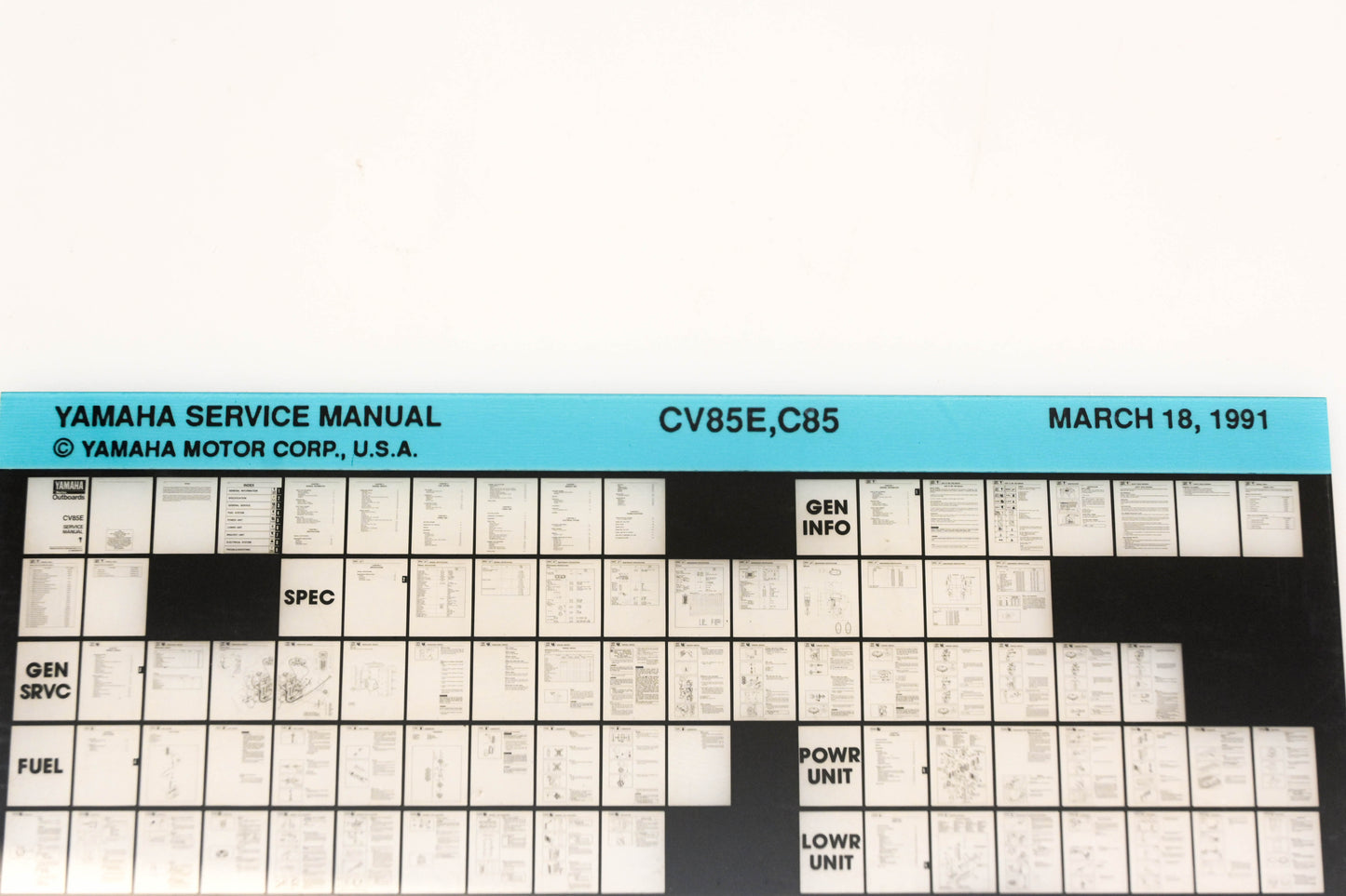 OEM Yamaha XM007-25 1991 CV85E, C85 Service Manual Microfiche