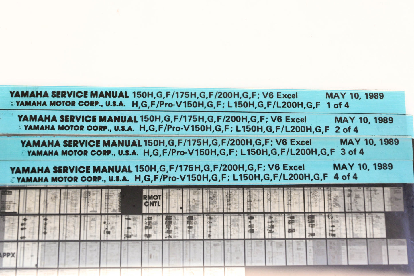 OEM Yamaha XM007-46 150H,G,F/175H,G,F/200H, V6 Excel/Pro-V150H, L150H/L200H Microfiche Lot