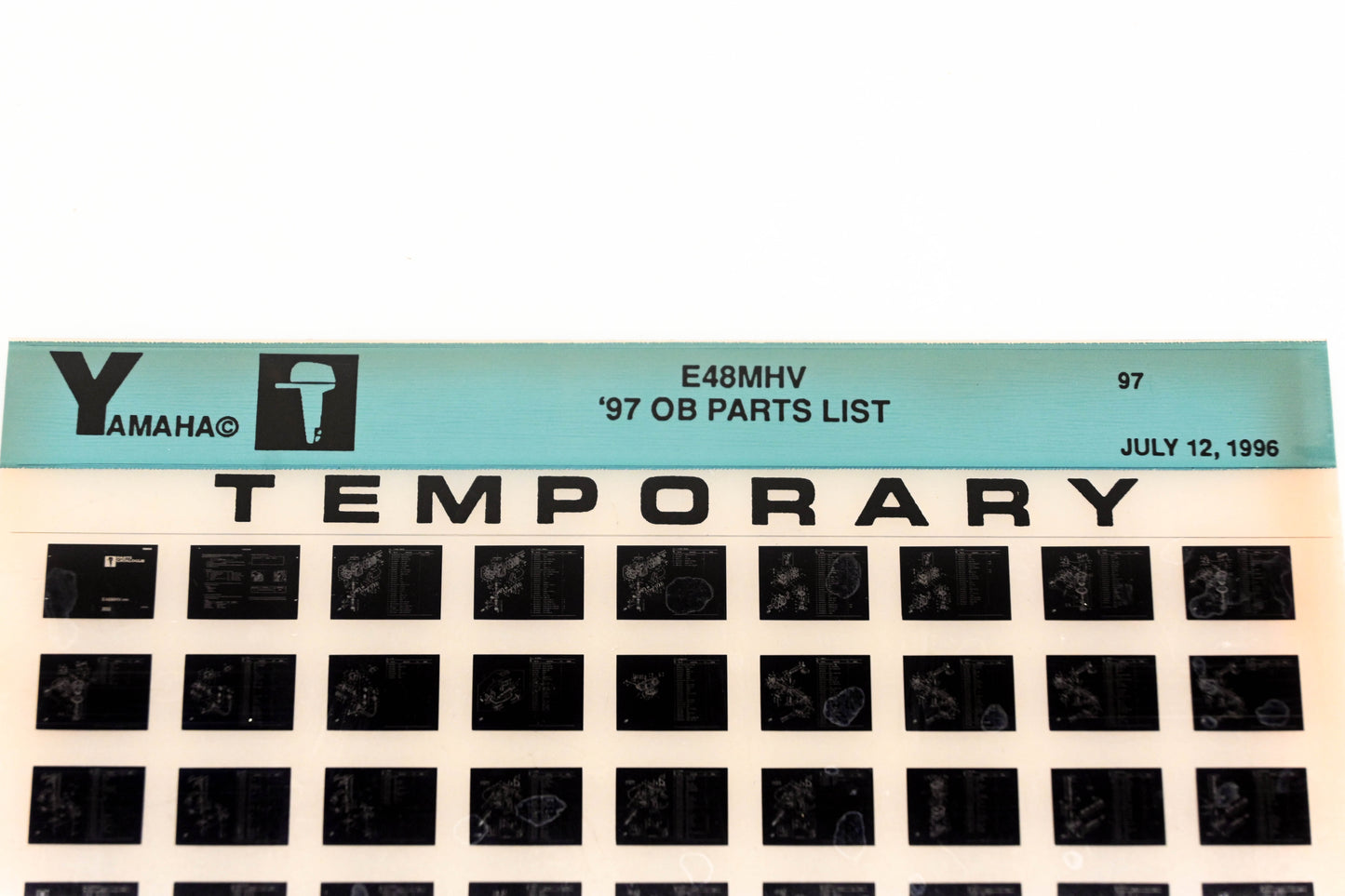 OEM Yamaha XM007-59 1997 E48MHV Temp Outboard Parts List Microfiche