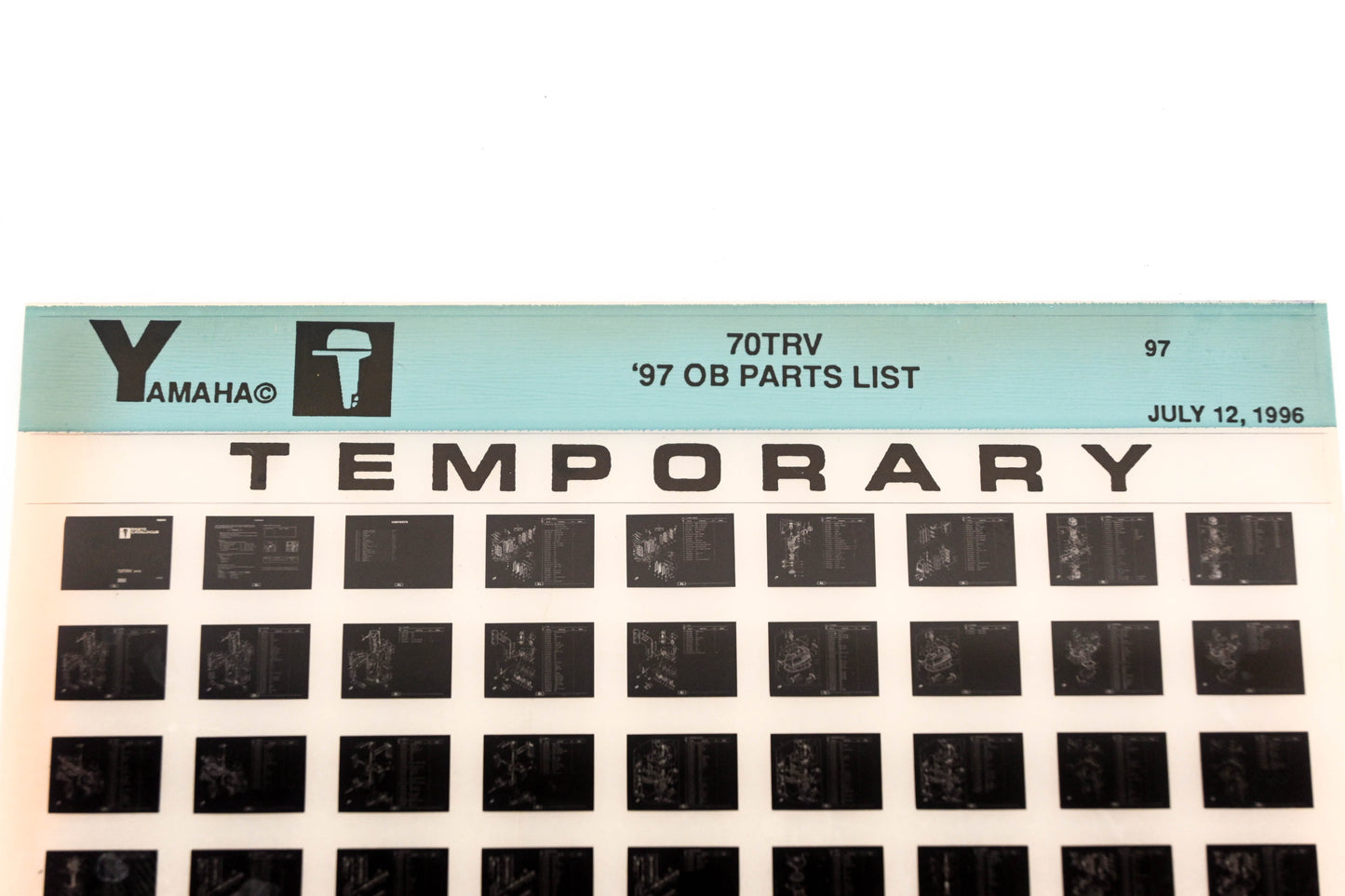 OEM Yamaha XM007-70 1997 70TRV Outboard Temp Parts List Microfiche