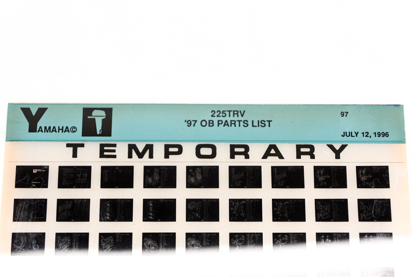 OEM Yamaha XM007-72 1997 225TRV Outboard Temp Parts List Microfiche