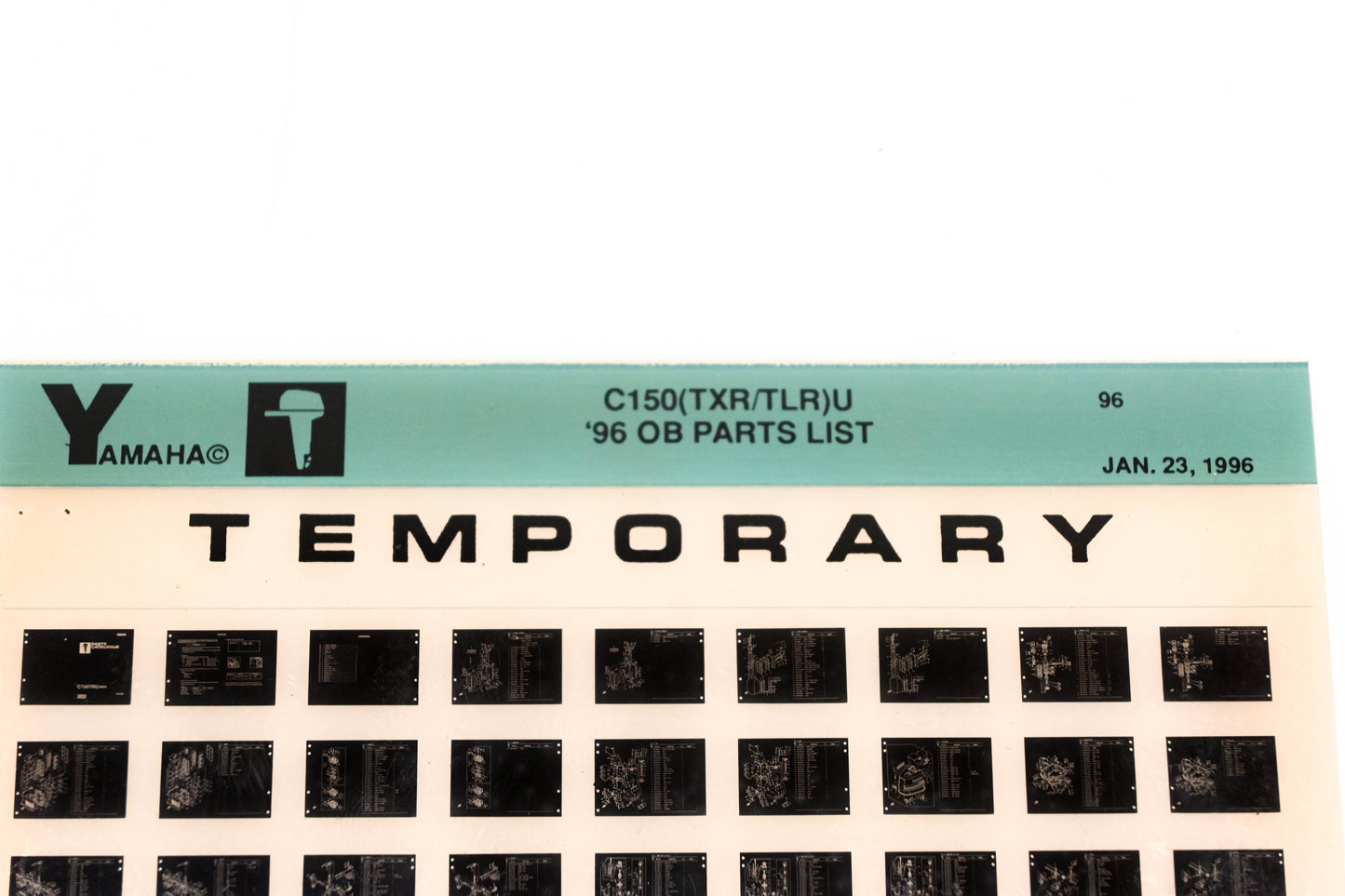 OEM Yamaha XM007-73 1996 C150(TRX/TLR)U Outboard Temp Parts List Microfiche
