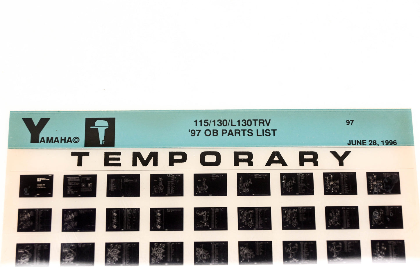 OEM Yamaha XM007-78 1997 115/130/L130TRV Outboard Temp Parts List Microfiche