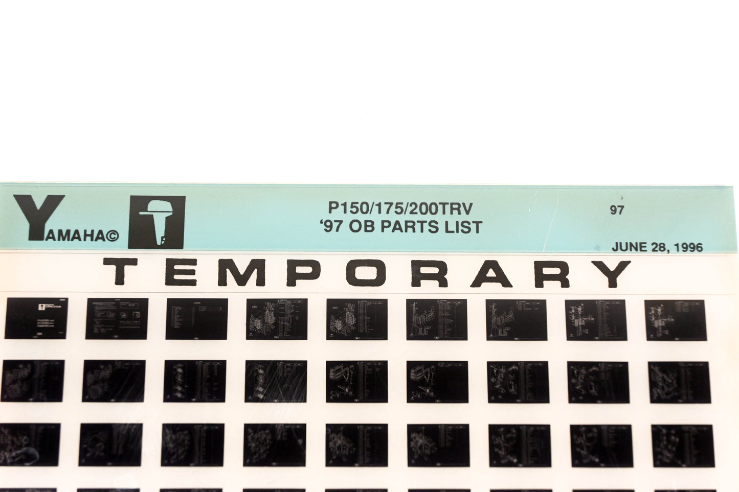 OEM Yamaha XM007-79 1997 P150/175/200TRV Outboard Temp Parts List Microfiche