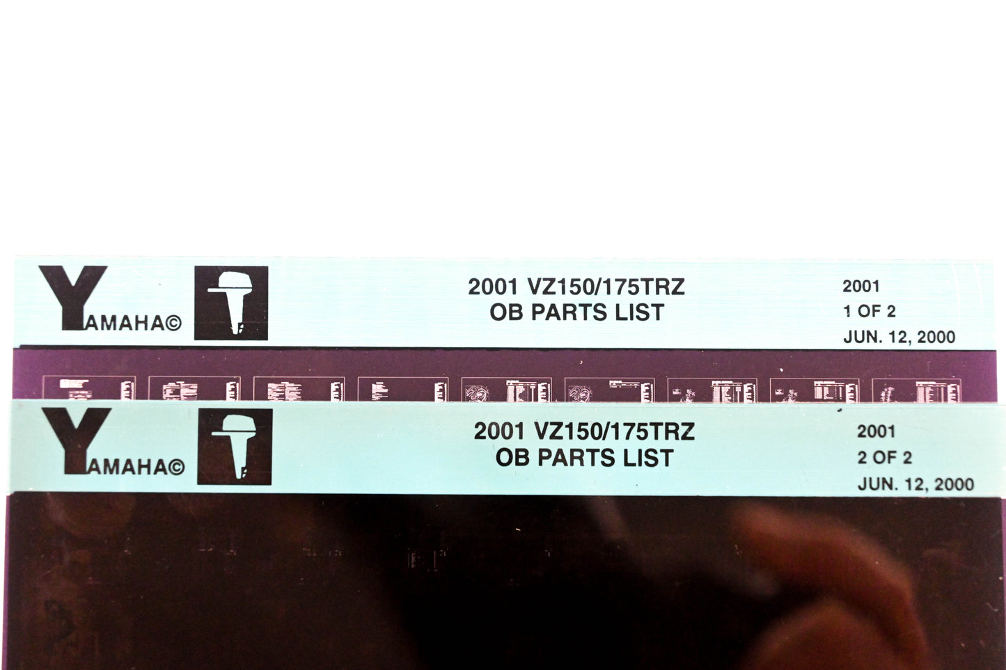 OEM Yamaha XM007-86 2001 VZ150/175TRZ Outboard Parts List Lot