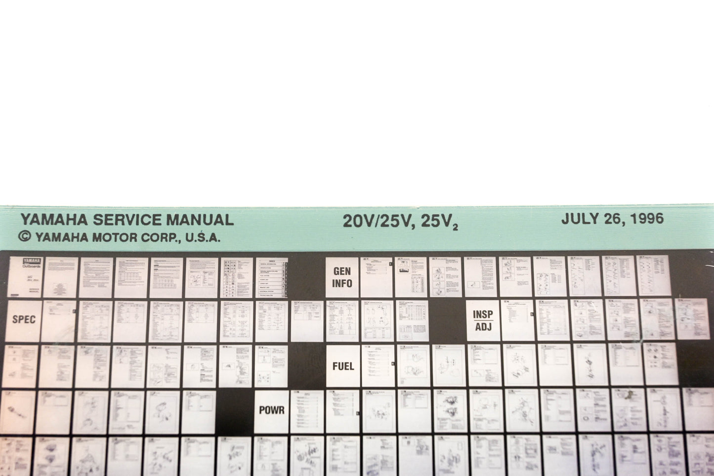 OEM Yamaha XM008-20 1996 20V/25V,25V2 Service Manual Microfiche