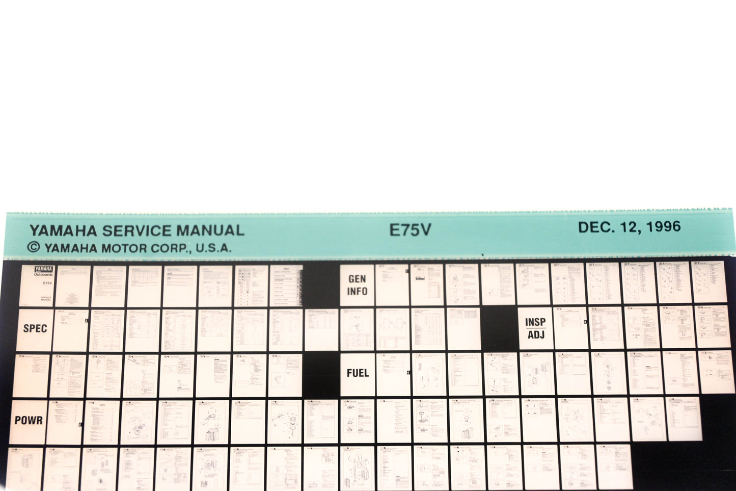 OEM Yamaha XM008-25 1996 E75V Service Manual Microfiche