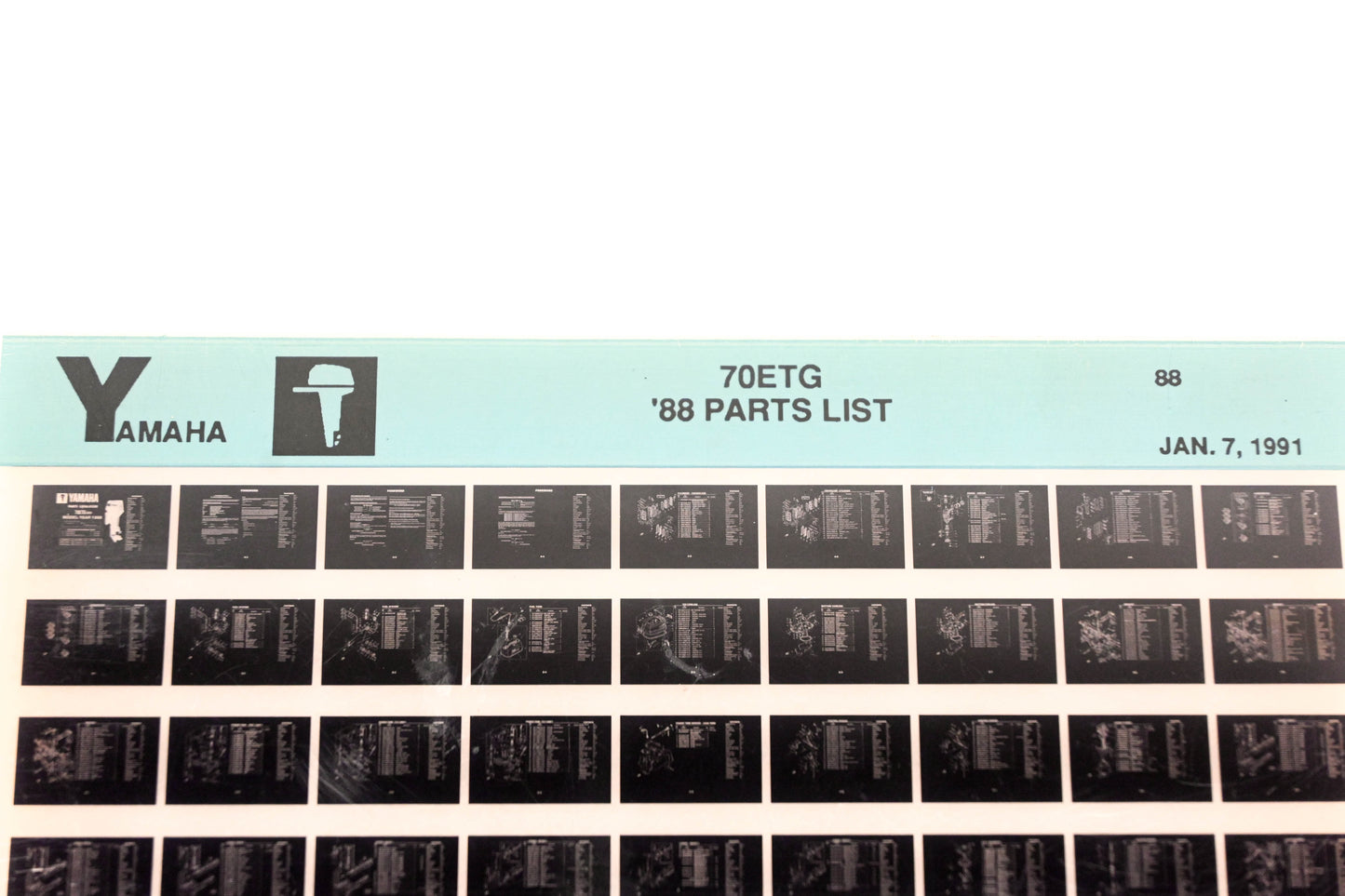 OEM Yamaha XM008-34 1988 70ETG Outboard Parts List Microfiche
