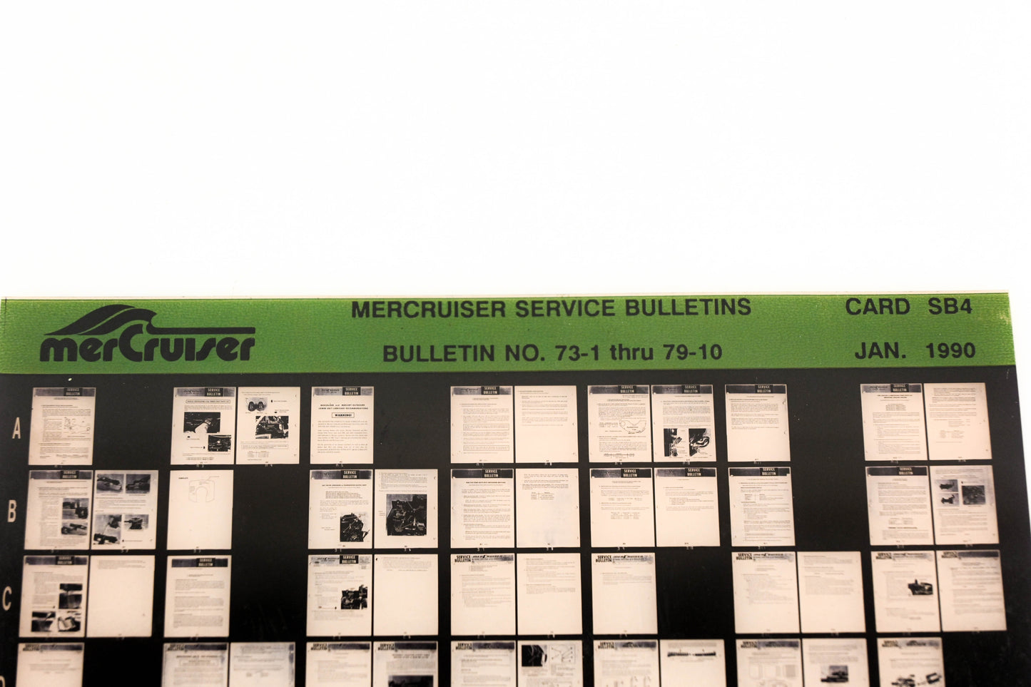 Mercruiser XM008-58 Service Bulletins No.73-1 Thru 79-10 Card SB4 Microfiche