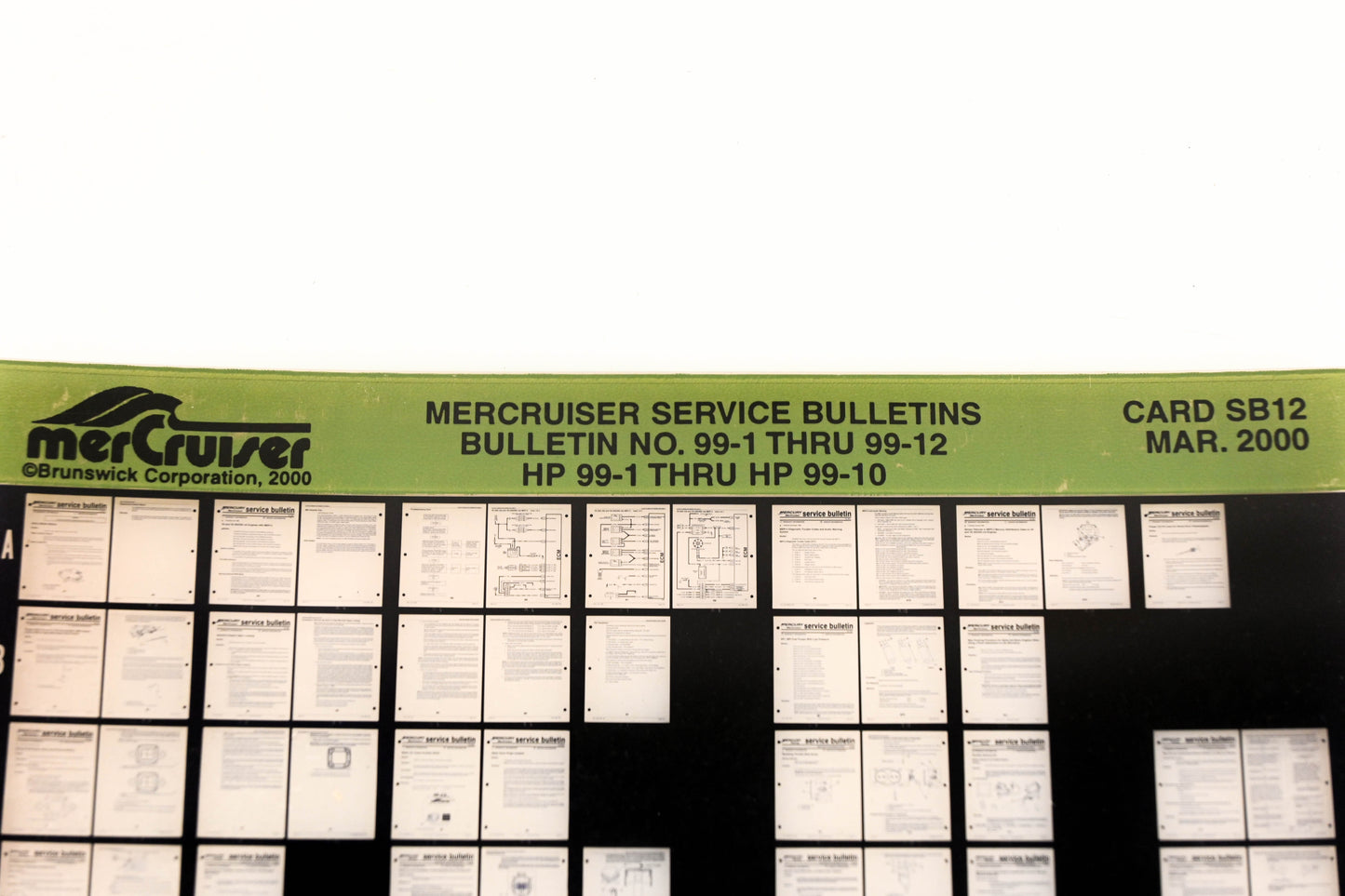 Mercruiser XM008-70 Bulletins No.99-1 Thru 99-12 HP 99-1 Thru HP 99-10 Card SB12 Microfiche