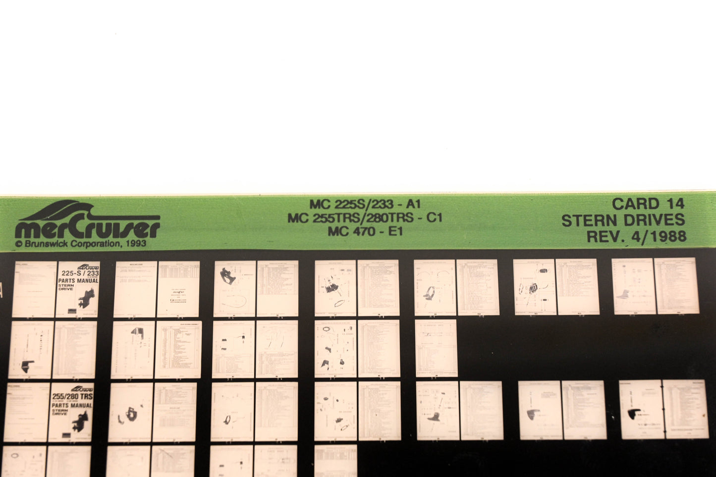 Mercruiser XM008-71 Stern Drives MC 225S/233-A1, 255TRS/280TRS-C1, 470-E1 Card 14 Microfiche