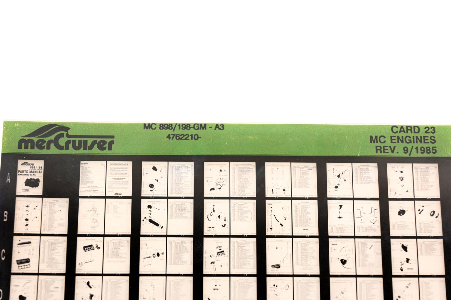 Mercruiser XM011-30 MC Engines 898/198-GM-A3, 4762210- Card 23 Microfiche