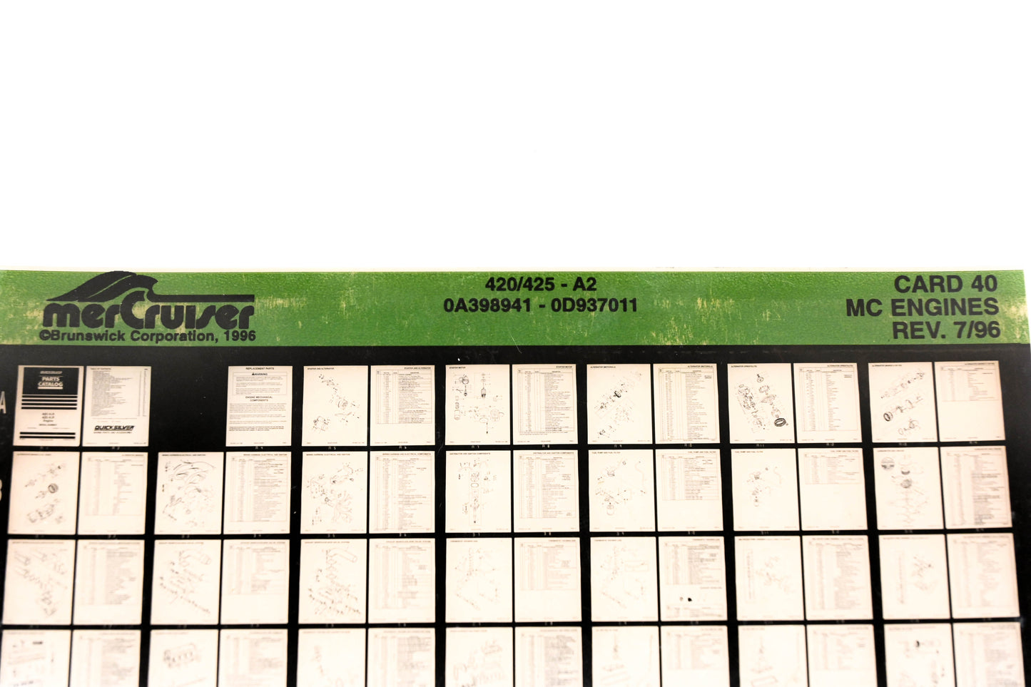 Mercruiser XM011-47 MC Engines 420/425-A2, 0A398941-0D937011 Card 40 Microfiche
