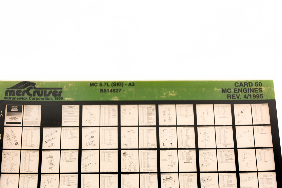 Mercruiser XM011-58 MC Engines 5.7L(SKI)-A3 B514627 Card 50 Microfiche