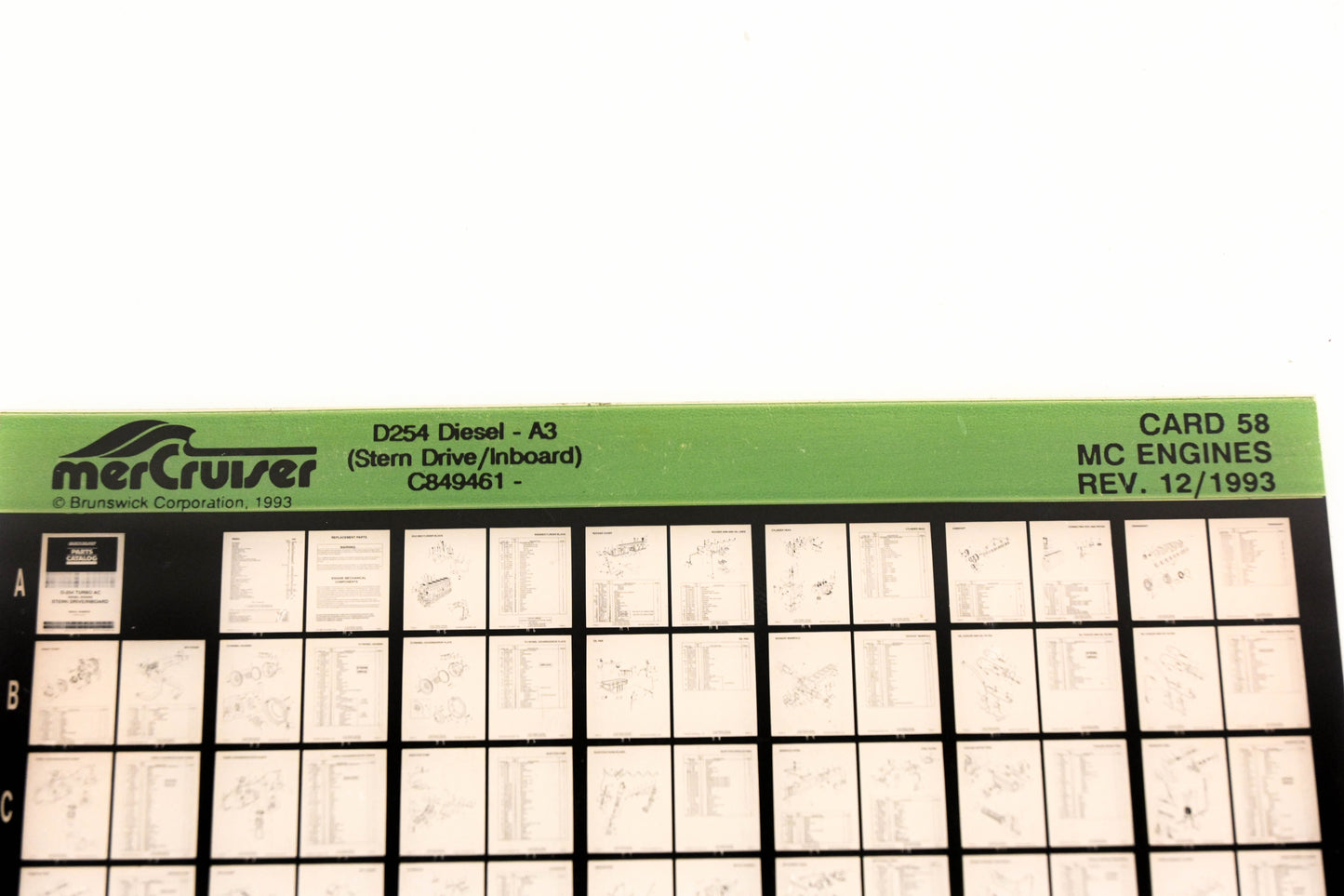 Mercruiser XY019-10 MC Engines D254 Diesel-A3 C849461- Card 58 Microfiche