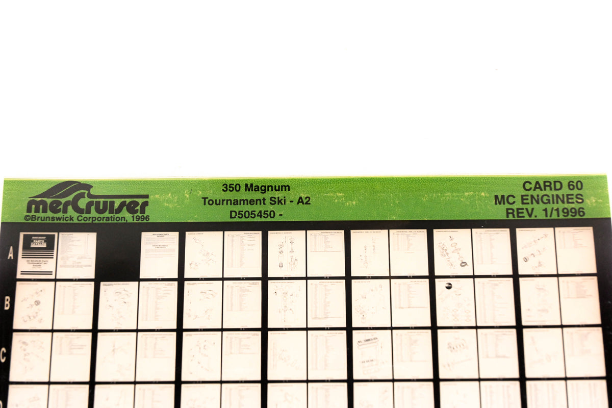 Mercruiser XY019-11 350 Magnum Tournament Ski-A2 D505450 Card 60 Microfiche