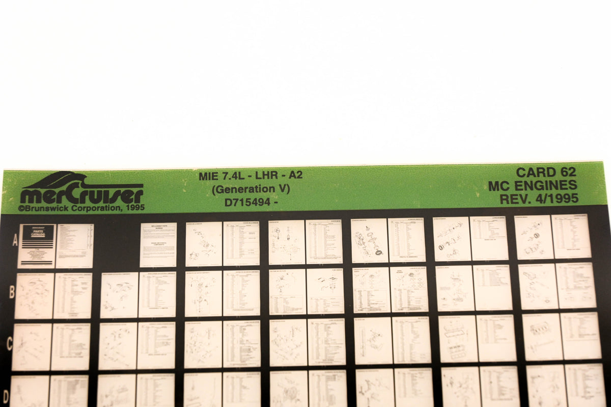 Mercruiser XY019-13 MC Engines MIE 7.4L-LHR-A2, D715494 Card 62 Microfiche