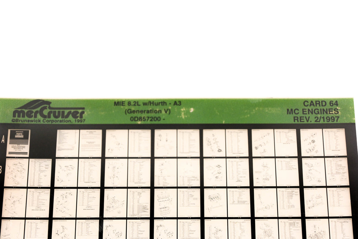 Mercruiser XY019-15 MC Engines MIE 8.2L W/Hurth-A3 0D857200 Gen V Card 64 Microfiche