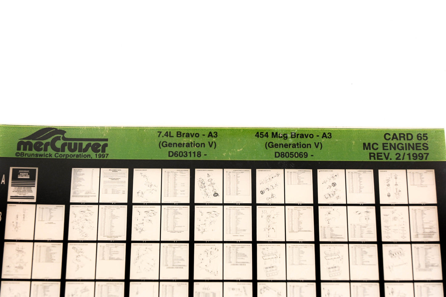 Mercruiser XY019-16 7.4L Bravo-A3, D603118, 454 Mag Bravo-A3, D805069 Card 65 Microfiche