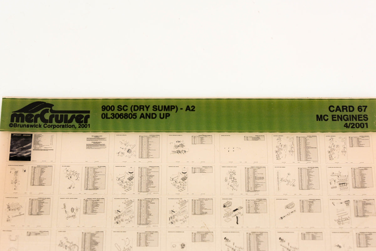 Mercruiser XY019-18 MC Engines 900 SC (Dry Sump)-A2 0L306805+ Card 67 Microfiche