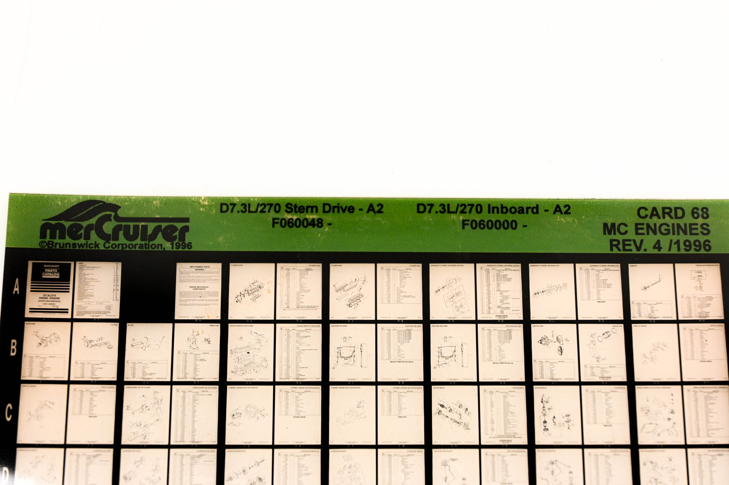 Mercruiser XY019-19 D7.3L/270-A2 F060048, D7.3L/270-A2 F060000 Card 68 Microfiche