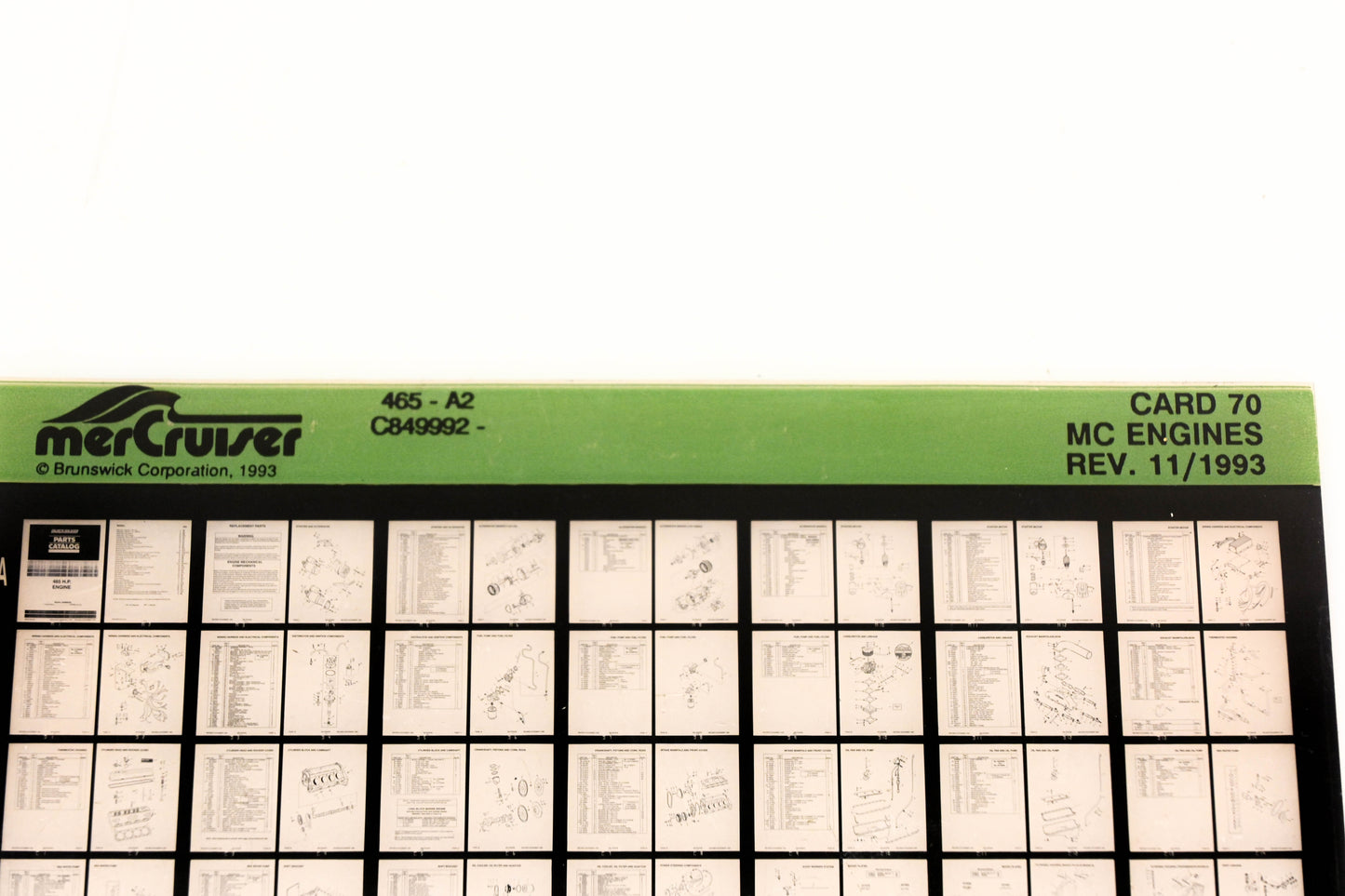 Mercruiser XY019-21 MC Engines 465-A2 C849992- Card 70 Microfiche