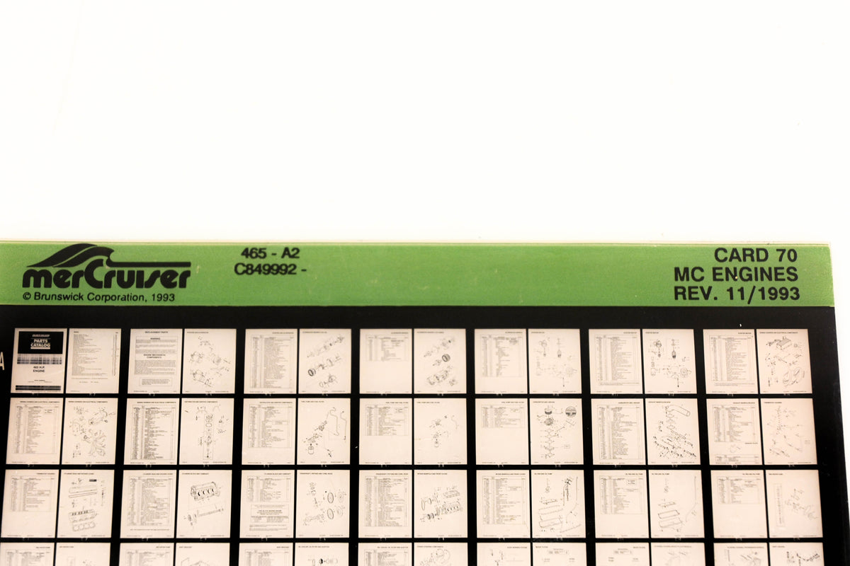 Mercruiser XY019-21 MC Engines 465-A2 C849992- Card 70 Microfiche