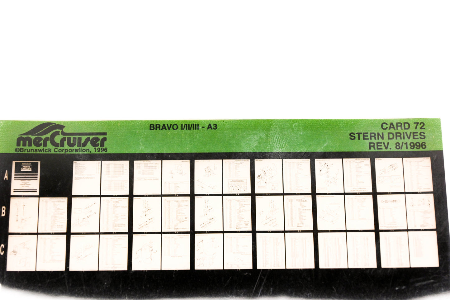 Mercruiser XY019-23 MC Engines Bravo I/II/III-A3 Card 72 Microfiche