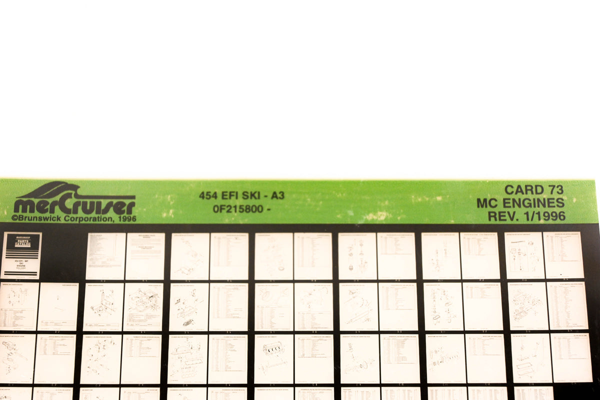 Mercruiser XY019-24 MC Engines 454 EFI SKI-A3 0F215800- Card 73 Microfiche