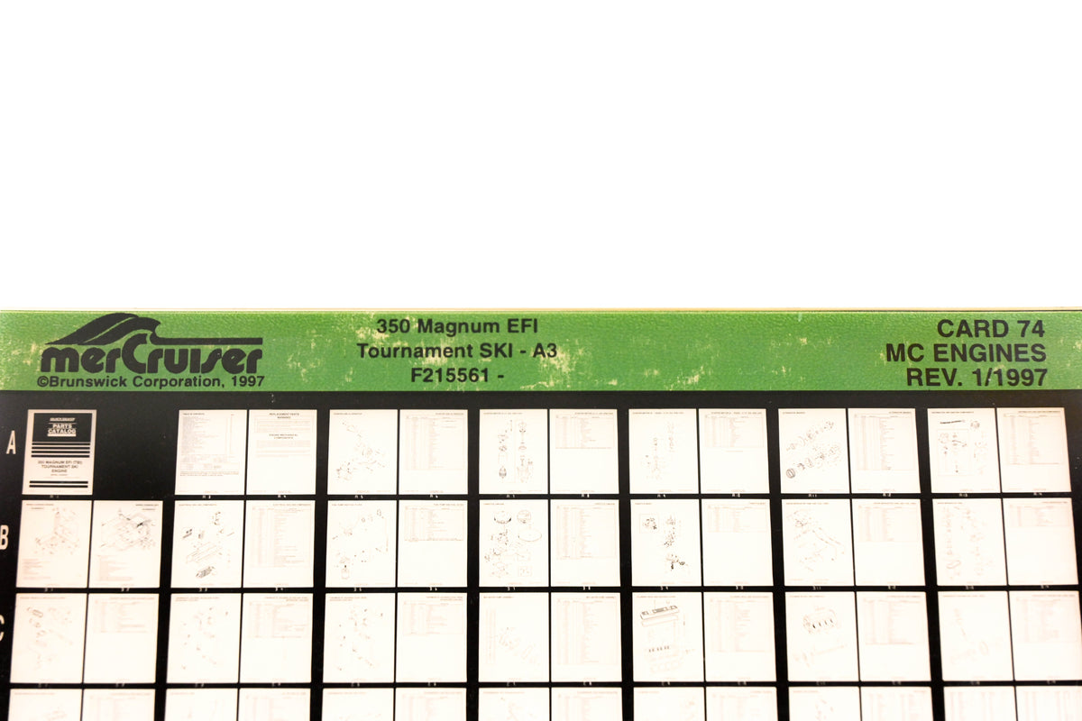 Mercruiser XY019-25 350 Magnum EFI Tournament SKI-A3 F215561- Card 74 Microfiche