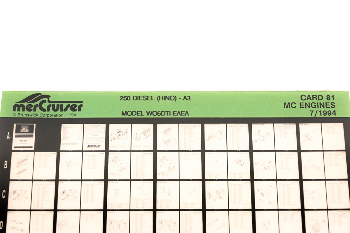 Mercruiser XY019-32 250 Diesel (HINO)-A3 MODEL WO6DTI-EAEA Card 81 Microfiche