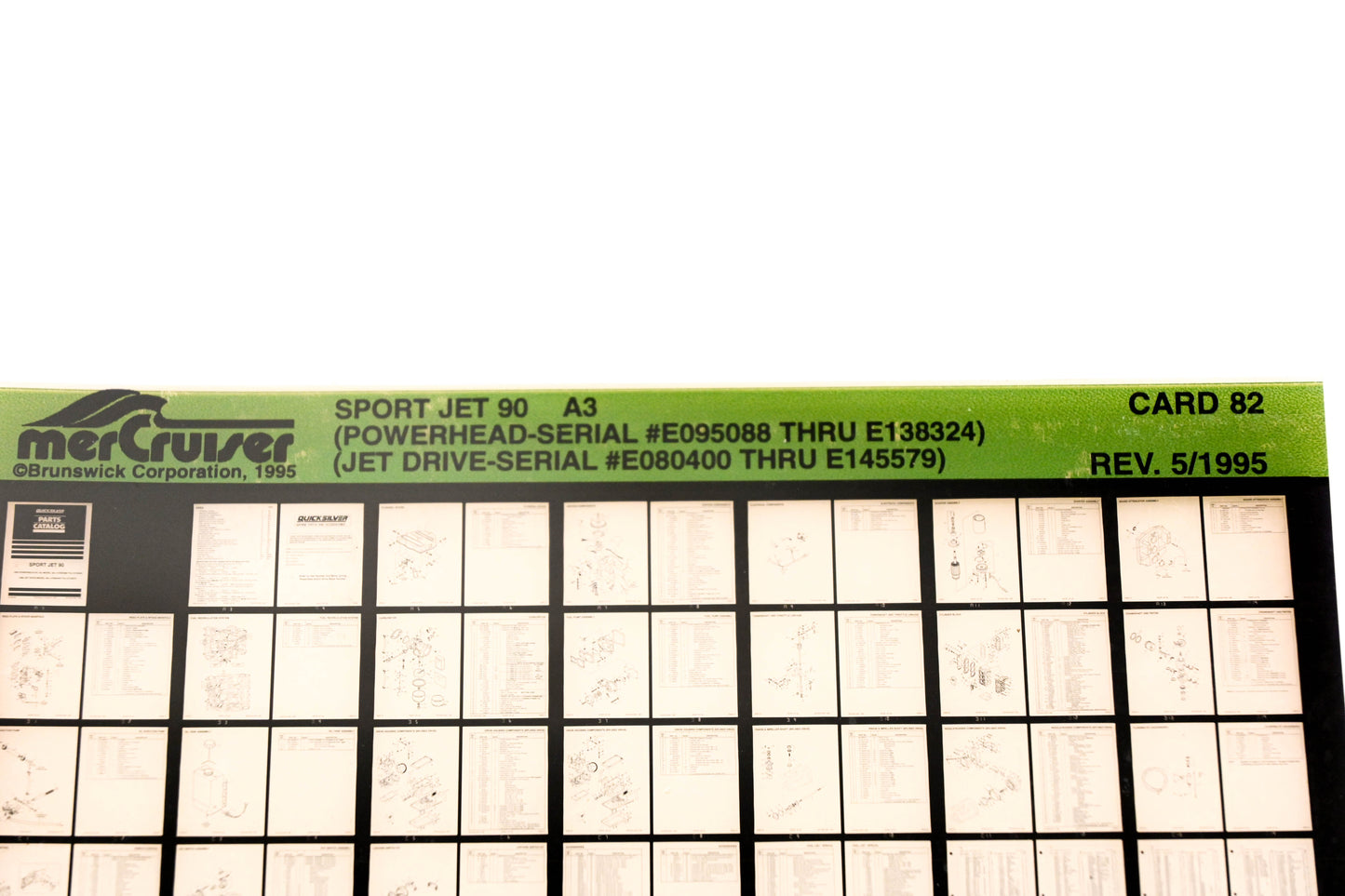Mercruiser XY019-33 Sport Jet 90-A3 E095088-E138324, E80400-E145579 Card 82 Microfiche