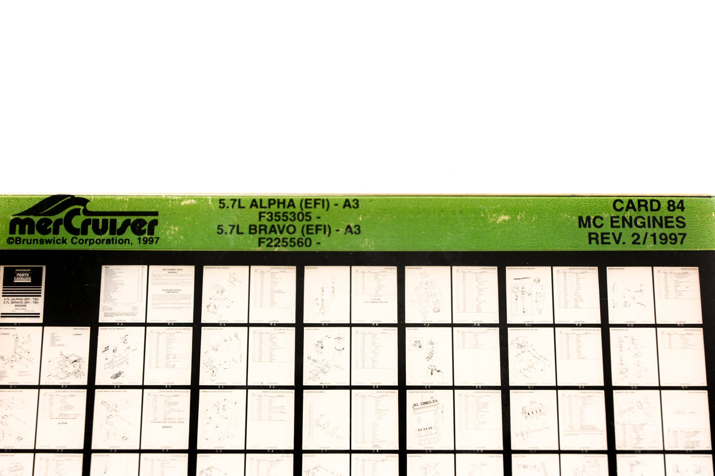 Mercruiser XY019-35 5.7L Alpha/Bravo (EFI)-A3 F355305- F225560- Card 84 Microfiche