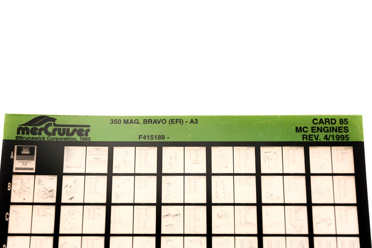 Mercruiser XY019-36 MC Engines 350 Magnum Bravo (EFI)-A3 F415189- Card 85 Microfiche