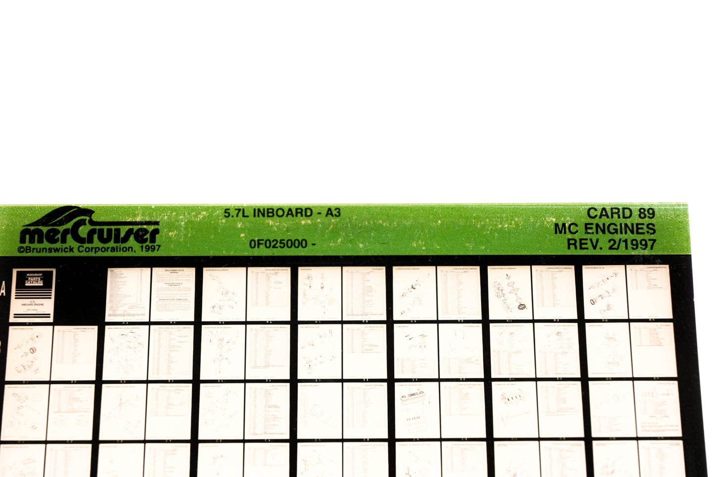Mercruiser XY019-40 MC Engines 5.7L Inboard-A3 0F025000 Card 89 Microfiche