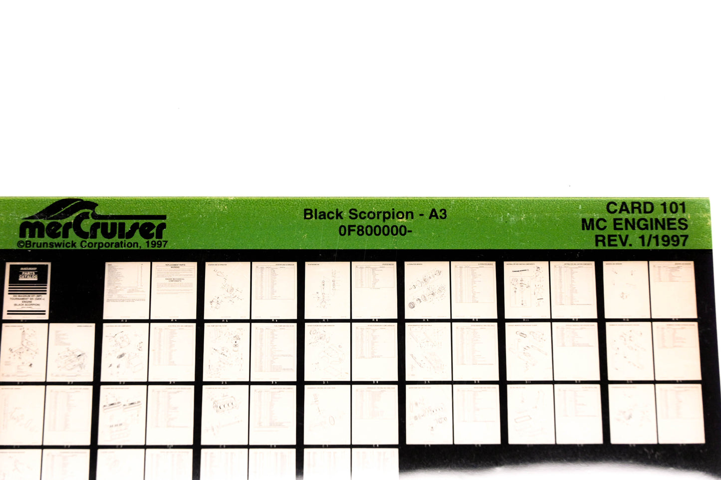 Mercruiser XY019-52 MC Engines Black Scorpion 0F800000 Card 101 Microfiche