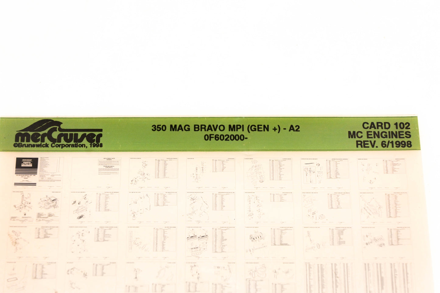Mercruiser XY019-53 MC Engines Magnum Bravo MPI-A2 0F602000 Card 102 Microfiche