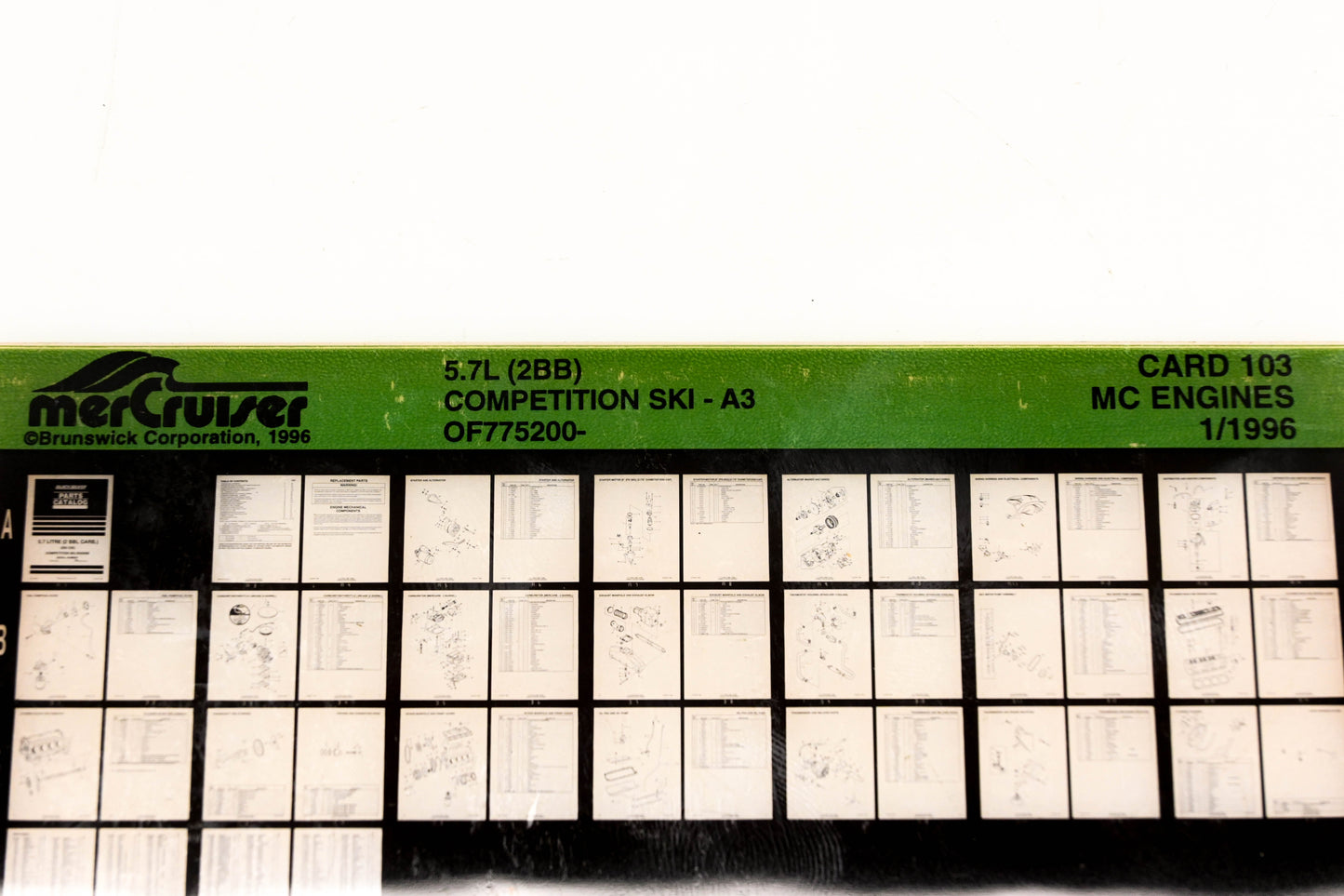 Mercruiser XY019-54 5.7L (2BB) Completion Ski-A3 OF775200- Card 103 Microfiche