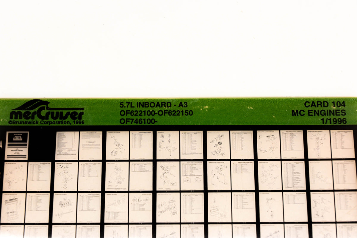 Mercruiser XY019-55 5.7L Inboard-A3 OF622100-OF622150 OF746100- Card 104 Microfiche