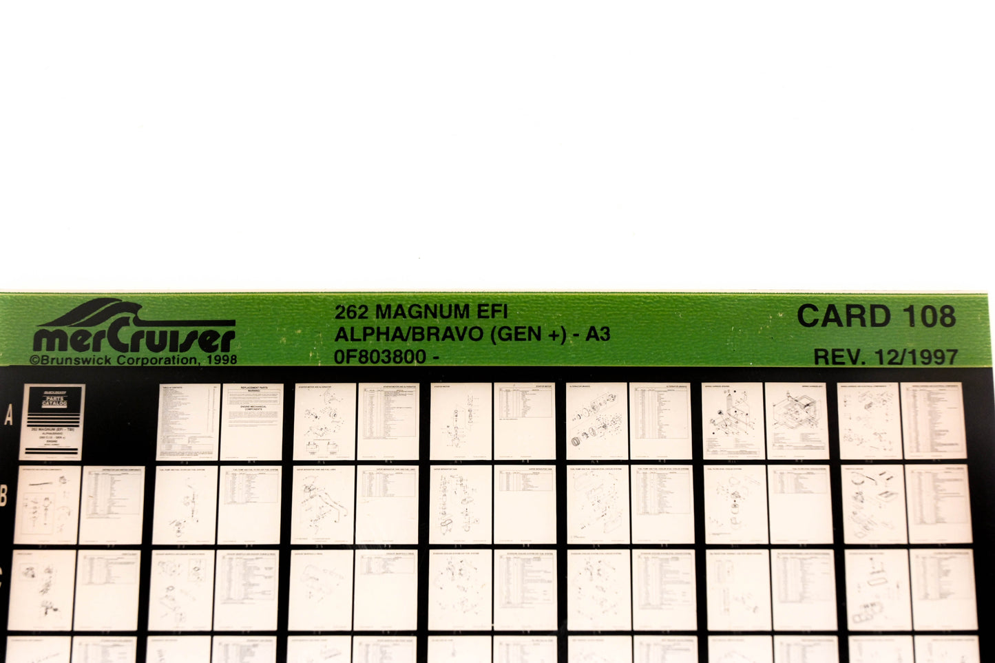Mercruiser XY019-59 262 Magnum EFI Alpha/Bravo-A3 0F803800 Card 108 Microfiche