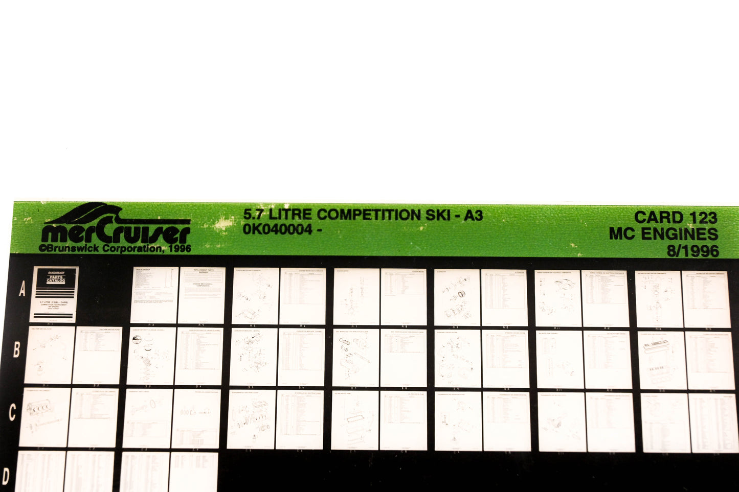 Mercruiser XY019-74 5.7L Competition Ski-A3 0K040004 Card 123 Microfiche